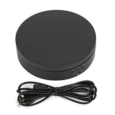 Imagem de Suporte de exibição giratório elétrico, 360 graus de suporte de exibição de mesa giratória motorizada para exibição de produtos de fotografia Mostradores de joias