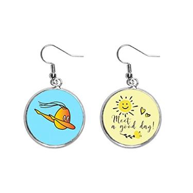 Imagem de Brinco de flor de sol e sol com postura hip hop para dança corporal, Medium, Metal