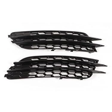 Imagem de Aramox 2pcs Grade de Farol de Nevoeiro Dianteira Esquerda Direita para RS6 Estilo Preto Brilhante Grade de Farol de Nevoeiro Substituição Tampa Lâmpada para C7