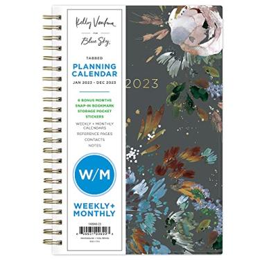 Imagem de Planejador semanal e mensal Kelly Ventura para Blue Sky 2023, 12,7 x 20,3 cm, capa flexível, encadernado, jardim da meia-noite (140946-23)