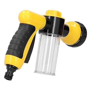 Imagem de KIMISS Dispensador de espuma de pistola de água, bocal de mangueira de jardim, 8 modos de saída, limpador de lavadora de alta pressão para carro de 35 W, 2-6 kg, irrigação doméstica, plantas, gramado (amarelo)