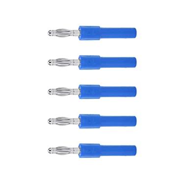 Imagem de Adaptador de plugue banana de 5 peças de 4 mm, conectividade forte, boa condutividade, plugue de mudança de banana de 4 mm a 2 mm (azul)