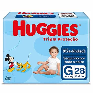 Imagem de HUGGIES Fralda Infantil Tripla Proteção, Cor: Branco, Tamanho:Médio