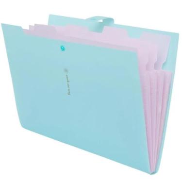 Imagem de Pasta Sanfonada Plastica A4 5 Divisoes Verde Pastel 111126