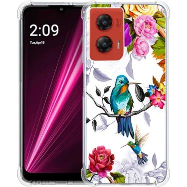 Imagem de Beaucov Capa para Moto G Stylus 5G 2024, beija-flor em estilo flores, proteção contra quedas, à prova de choque, capa protetora de corpo inteiro, resistente a arranhões para Motorola Moto G Stylus 5G