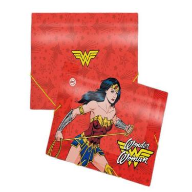 Imagem de Pasta com Elástico Mulher Maravilha Oficial DAC, Vermelho