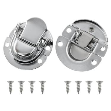 Imagem de Fecho cromado Caixa de presente de alta qualidade Fecho de fivela com parafusos de montagem Ferragens de trava (40 x 36,5 x 3,5 furos) para pequenos porta-joias de madeira - 2 peças