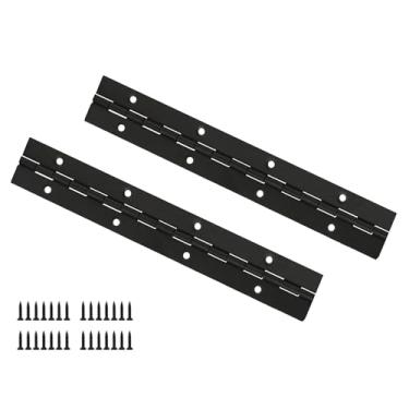 Imagem de DRENIS Dobradiça de piano resistente, 20 cm 304 preta contínua e dobradiças de piano, 0,1 cm de espessura, 5 cm de largura aberta, ideal para portas de armário dobráveis, dobradiças de móveis de aço