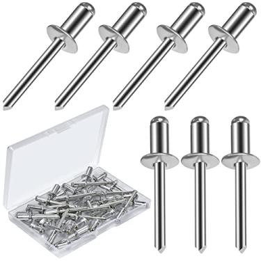 Imagem de KINBOM 40 peças de rebites cegos de alumínio, 1/4 x 1/5.1 cm grande flange pull rebite self-plug pop kit para eletrodomésticos eletrodomésticos