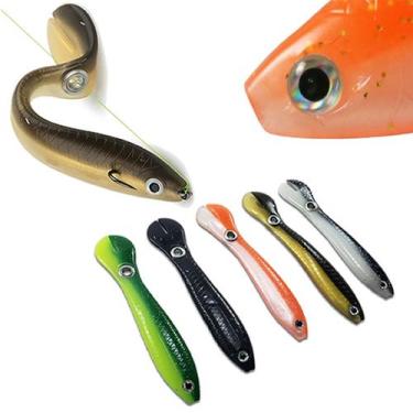 Imagem de Cartela Com 5 Iscas Artificial Silicone Pega Peixe Predador - CMIK