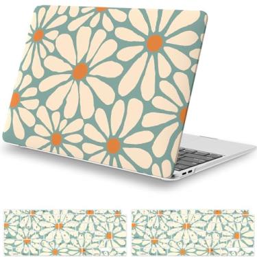 Imagem de iCasso Capa protetora para MacBook Air de 13 polegadas 2021, 2020, 2019, 2018, versão A2337, M1, A2179, A1932, linda flor, capa protetora para MacBook Air de 13,3 polegadas, capa de teclado e película