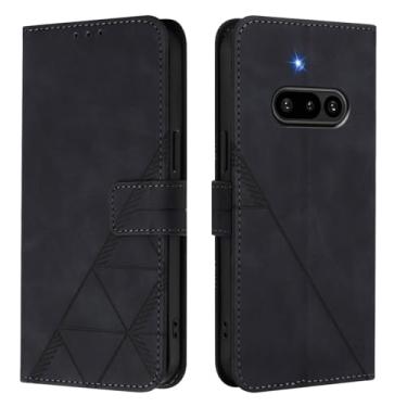 Imagem de Asdsinfor Capa para celular Nothing 3A, capa carteira de couro PU premium com suporte para cartões de crédito fecho magnético à prova de choque flip Folio compatível com Nothing Phone 3A Preto YBS
