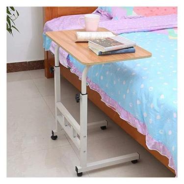 Imagem de Mesa de laptop móvel, sofá, lateral, laptop, notebook, mesa, PC, suporte, altura ajustável, mesa de computador portátil para sala de estar e quarto (cor: azul tamanho: 60 x 40 cm) (nogueira profunda