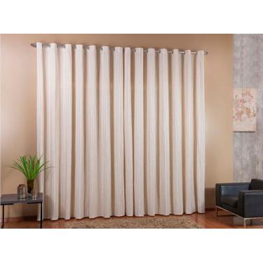 Imagem de Cortina rústica capri listrado 6,00x2,80 bege - ENXOVAIS FEITOZA