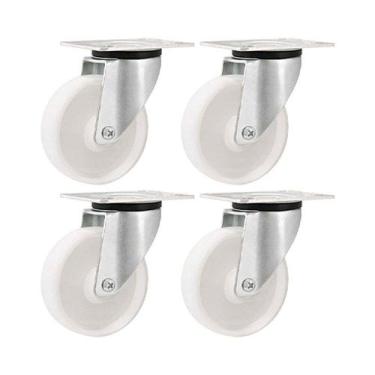 Imagem de Kit 4 un rodízio roda giratório nylon aço 3" 76mm 100kg - VONDER