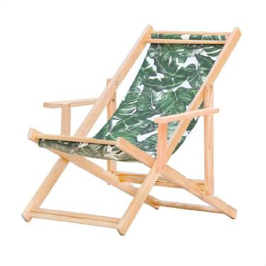 Imagem de Espreguiçadeira Preguiçosa Dobrável Madeira Maciça Natural Verde