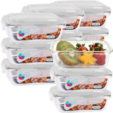 Imagem de Pote de Vidro Hermético 1040ml com Tampa 12 Unidades Livre de BPA Refeições Marmitas e Armazenamento