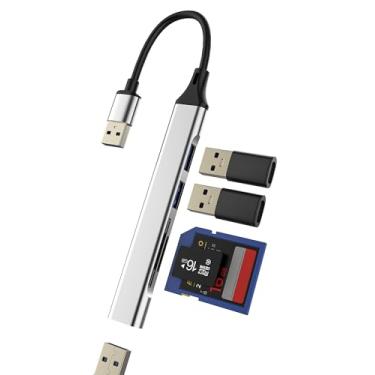 Imagem de USB HUB Leitor de cartão SD USB-A OTG 3.0 adaptador de cabo (5 em 1) estação de ancoragem câmera micro SD TF acessórios de memória armazenamento de transferência de dados, laptop, PC, MacBook