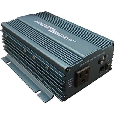 Imagem de PowerBright Inversor De Energia Onda Senoidal Pura 300 Watts, Carro Cc 24 V Para 120 Ca Com Tomada V, Porta Usb, Cabos Bateria Clipes Jacaré E Adaptador Plugue Acendedor Cigarros