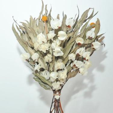 Imagem de Buquê flores secas eucalipto de cheiro decoração branco