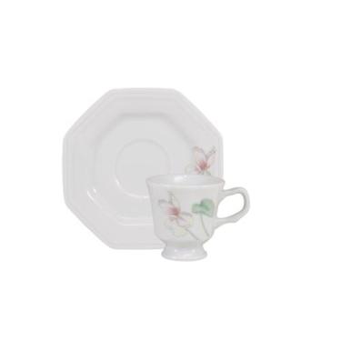 Imagem de Xícara Café com Pires 60ml Porcelana Schmidt - Dec. Encanto E373, E373