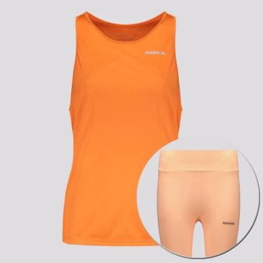 Imagem de Conjunto Regata e Calça Legging com Bolso Rainha Feminino Laranja e Sa