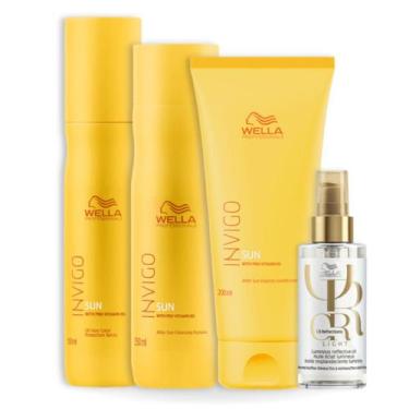 Imagem de Wella Sun Sh 250ml + Cond 200ml + Leave-in 150ml + Oleo Light 100ml - 