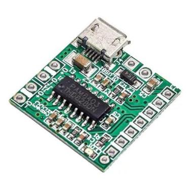 Imagem de Mini Modulo Amplificador Digital Pam8403 Micro Usb 3W Cl D - OEM