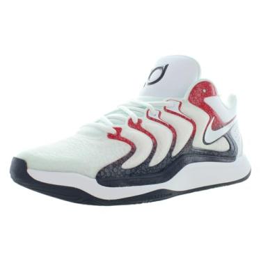 Imagem de Nike Tênis de basquete masculino KD 17, Branco/obsidiana/vermelho universitário - multicolorido, 45