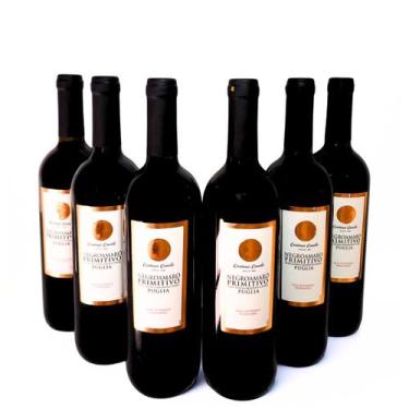 Imagem de Kit 6 Vinhos Tintos Italianos Primitivo Negroamaro Contessa 750ml - Co