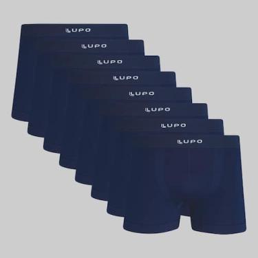 Imagem de Kit 8 Cuecas Lupo Boxer Micromodal Sem Costura 00661, Azul marinho, G