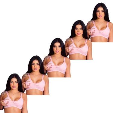 Imagem de Kit 5 Sutiãs de Amamentação Cotton Gestante Pós-Parto Confortável Prát