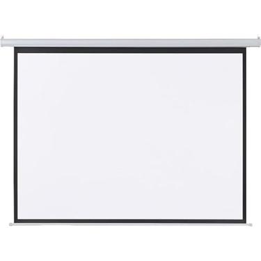 Imagem de Tela de Projeção Retrátil Premium, 100 Polegadas, Blackout, 2,23x1,62m, para Cinema e Escola, Montagem na Parede