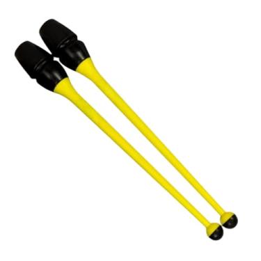 Imagem de Pegciuho 2 Bastões de Ginástica Artística para Treinamento de, 41cm de Comprimento, Bastões de Borracha para Dança E Dança Artística, Amarelo