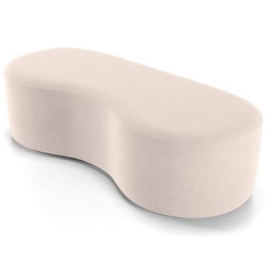 Imagem de Puff Decorativo Orgânico Para Living Quarto 140cm Orbit W01 Suede Bege