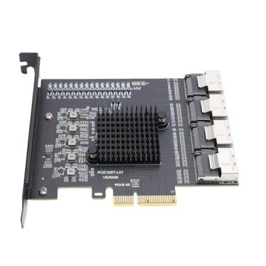 Imagem de Jectse Adaptador PCIE para 4 Portas MINI SAS SFF 8087, Placa de Expansão PCIE 3.0 X4 Com Suporte para 16 Portas Serial ATA 3.0, para Sistemas 10 11 2003 e Linux