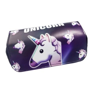 Imagem de Estojo para lápis Unicorns Cartoon Anime de poliéster de grande capacidade