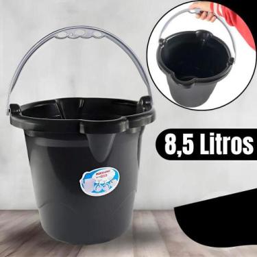 Imagem de Balde Plástico com Alça 8.5L São Bernardo BD0104 Preto, Preto