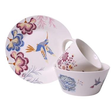 Imagem de Zonacriativa – Kit Café da Manhã Bordado de Vó | Caneca, Bowl e Prato em Cerâmica Resistente | Para Lanches/Refeições Rápidas e Divertidas - Café da Tarde Personalizado e Especial