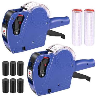 Imagem de Lineba Pistola de etiqueta de preço MX5500, 2 pacotes de armas de preço com 10.000 adesivos de etiqueta e 6 rolos de tinta extras, kit de pistola de etiqueta de preço de 8 dígitos, pistola de etiqueta