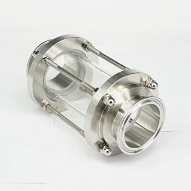 Imagem de Dioptria de vidro de visão de fluxo de trevo tripla de 5 cm para produto diário de fermentação doméstica Sus304 aço inoxidável virola de encaixe sanitário Od 64 mm