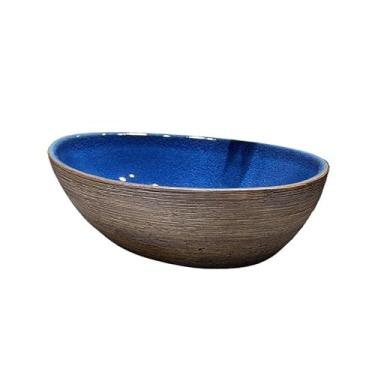 Imagem de Vessel Vanity Sink pia de banheiro de cerâmica, 51 * 38 * 15 cm acima do balcão vaso de porcelana com torneira e conjunto de ralo bancada moderna