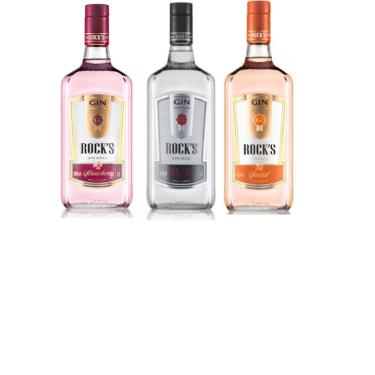 Imagem de Kit Gin Rock's - Strawberry, Seco e Sunset 1000ml cada