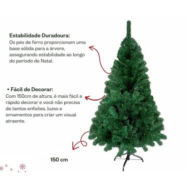 Imagem de Arvore Natal Pinheiro Premium Luxo 380 Galhos Cheios 150cm