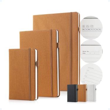 Imagem de Kit Caderneta Executivo B5 A5 A6 Pauta E Com Suporte Caneta - Hxt, Mar