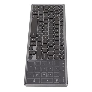 Imagem de Teclado portátil, teclado sem fio de 2,4 GHz, touchpad RGB retroiluminado tamanho portátil com receptor para casa