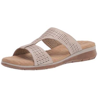 Imagem de Easy Street Sandália Slide Feminina, Couro castanho-acinzentado, 8