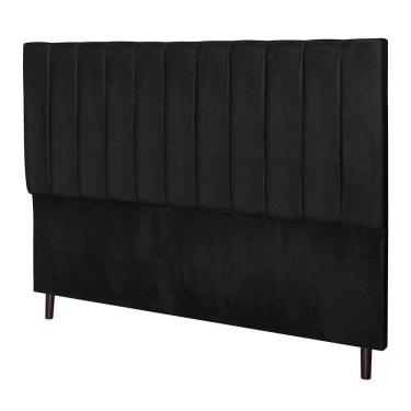 Imagem de Cabeceira Leblon Para Cama Box King 195 Cm Suede Preto