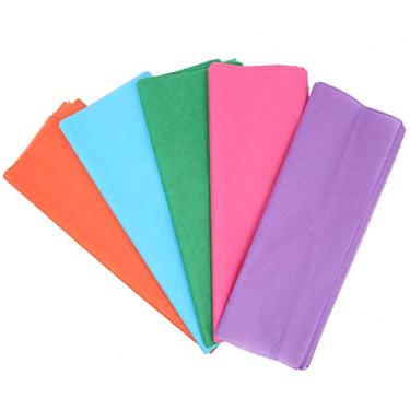 Imagem de 100 peças de papel multicolorido para embrulho de presente, papel de arte de 30,48 cm x 45,72 cm para embalagem de presente de Natal de flores e artesanato DIY