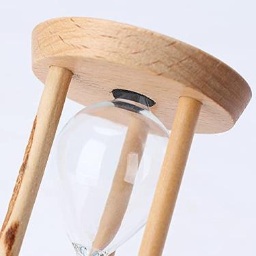 Imagem de Temporizador de areia de ampulheta 3 minutos relógio de areia Rodada relógio de vidro Timer de madeira